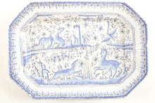 Load image into Gallery viewer, Hand Painted Blue and White Porteguese Porcelain with Deer and Bird
