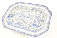 Load image into Gallery viewer, Hand Painted Blue and White Porteguese Porcelain with Deer and Bird
