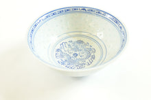 Load image into Gallery viewer, Vintage Chinese Blue and White Porcelain Bowl with Dragon Design, Marking on the Bottom
