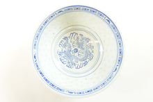 Load image into Gallery viewer, Vintage Chinese Blue and White Porcelain Bowl with Dragon Design, Marking on the Bottom
