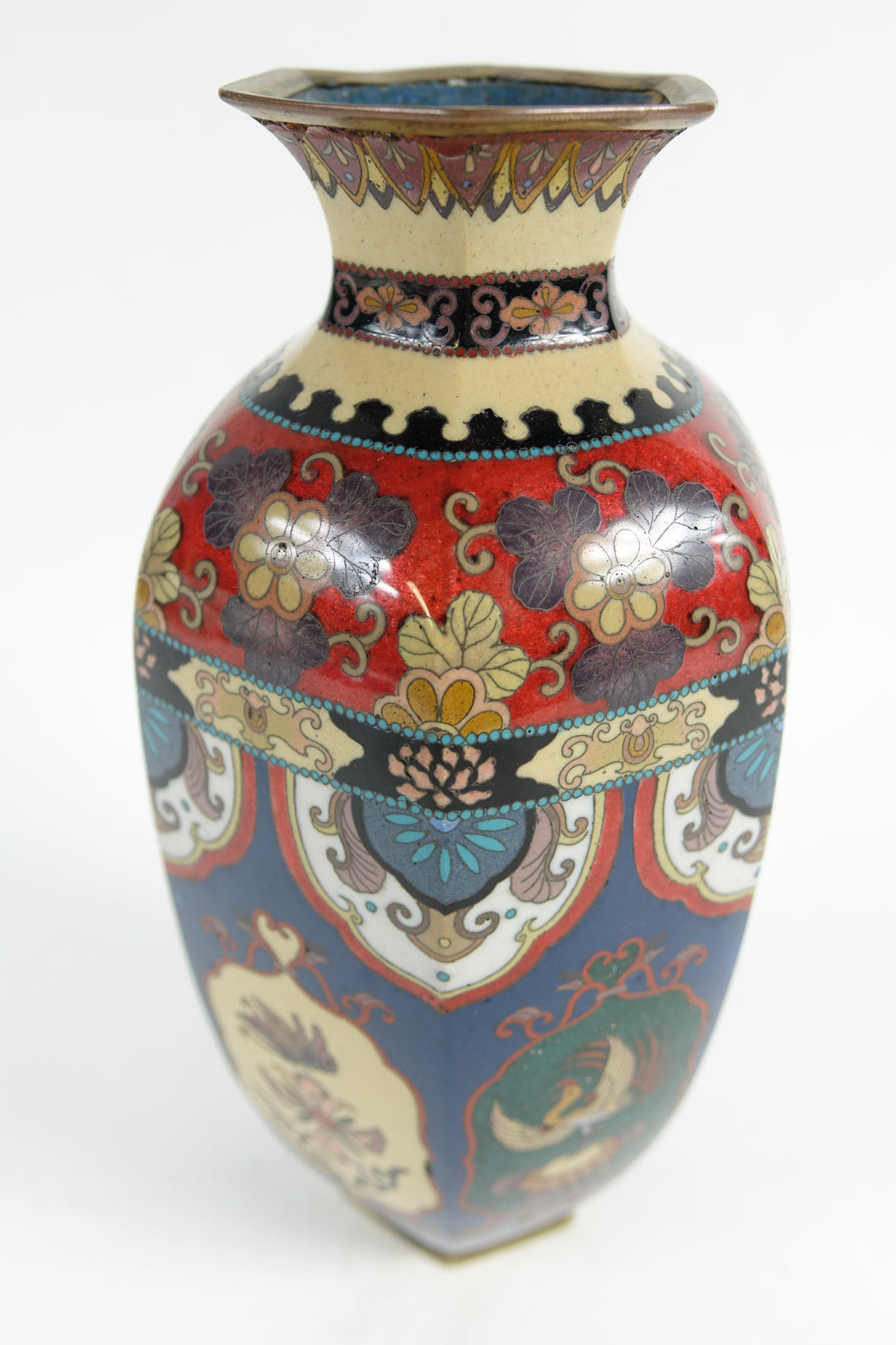 Antique Far East Hexagonal Cloisonne