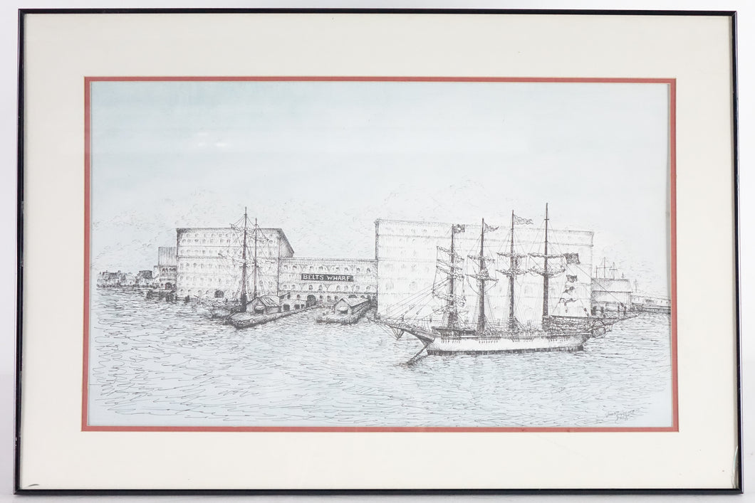 Belt's Warf, Print of original Ink on Paper, Signed