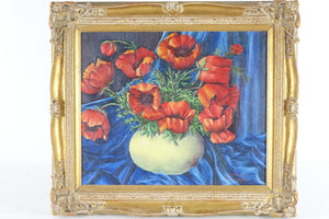 Floral Still Life, Original Oil on Canvas, Signed 1934
