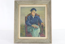 Load image into Gallery viewer, Portrait, Original Oil Painting by N. Goodman, Signed 1951
