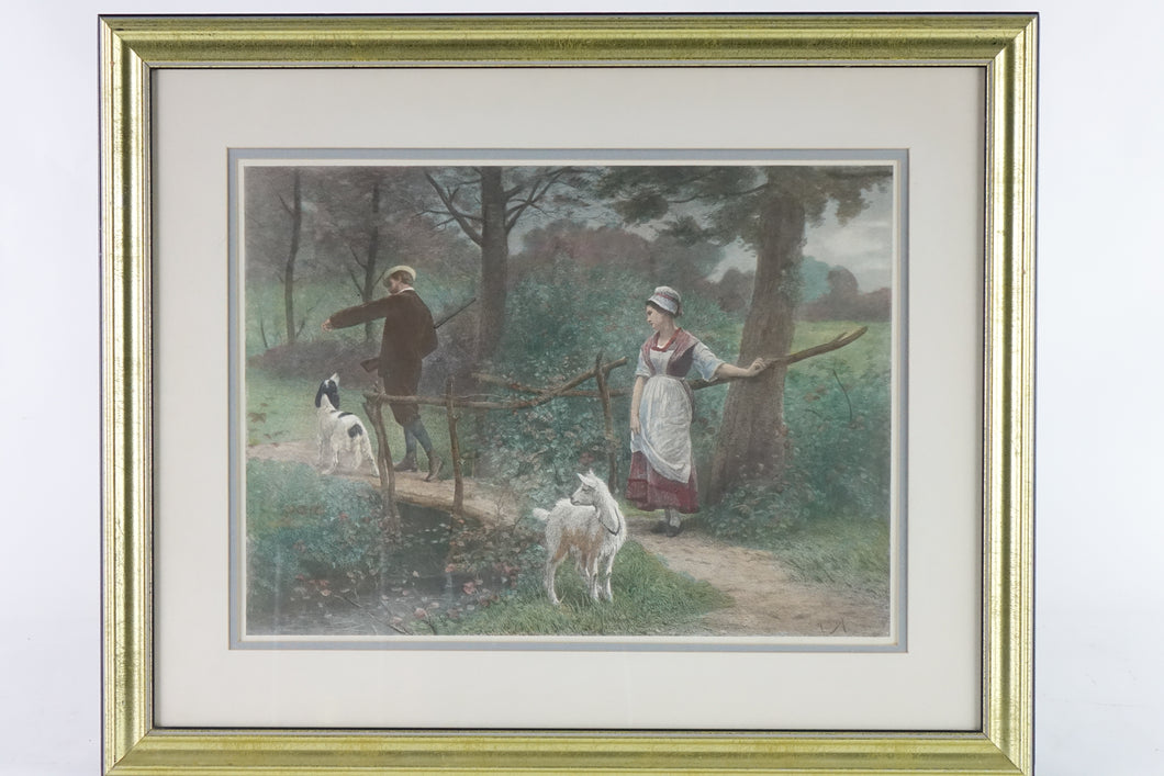 Passing Fancy, Hand-colored Engraving, Signed