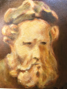 The Philosopher Oil on Board Signed on the Bottom