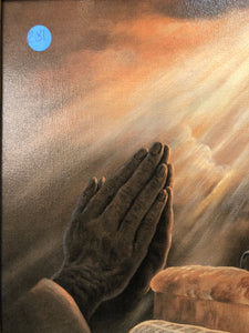 Praying Oil on Canvas Signed on the Bottom