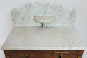 Antique Wash Stand With Marble Top (32" x 17" x 41")
