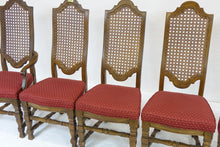 Load image into Gallery viewer, Wood Chairs Red Cushion (6 Pieces)(23&quot; x 18&quot; x 46&quot;)

