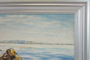 Seascape, Large Original Oil on Canvas, Signed