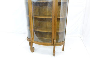 French Corio Cabinet With Curved Glass (38" x 11" x 61.5")