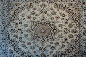 Very fine Persian Nain Silk & Wool - 3.4'  3.4'