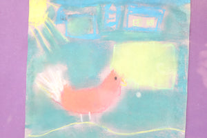 Rooster, Original Pastel on Paper, Signed