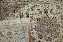 Load image into Gallery viewer, Very fine Persian Isfahan Silk &amp; Wool - 4.2&#39;  6.6&#39;
