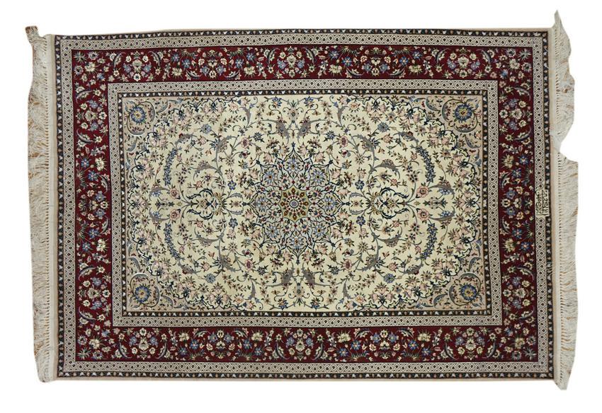 Very fine Persian Isfahan Silk & Wool - 6.3'  4.2'