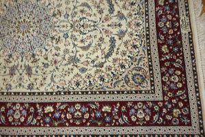 Very fine Persian Isfahan Silk & Wool - 6.3'  4.2'