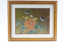 Load image into Gallery viewer, Original Asian Bird &amp; Flora Painting on Silk, Signed
