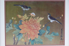 Load image into Gallery viewer, Original Asian Bird &amp; Flora Painting on Silk, Signed
