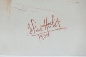 Portrait of a Women II Original Pastel on Paper 1933 Signed
