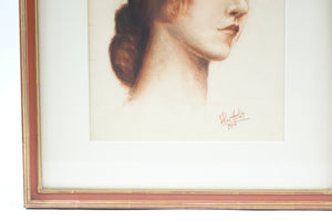 Portrait of a Women II Original Pastel on Paper 1933 Signed