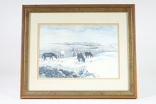 Load image into Gallery viewer, Horses in the Plain Print of Original Watercolor on Paper Signed
