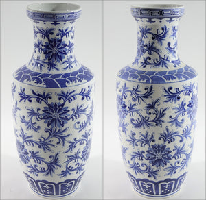 A Pair of Asian Blue and White Porcelain with Marking on the Bottom