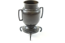 Load image into Gallery viewer, Japanese Bronze Tripod Vase
