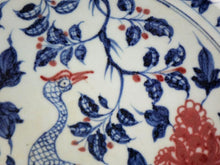 Load image into Gallery viewer, Rare Blue and Red-Copper Dish Ming Dynasty
