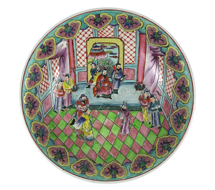 Chinese porcelain bowl story teller signed