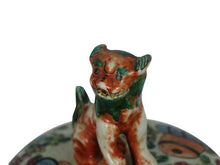 Load image into Gallery viewer, Chinese porcelain jar with lid  has a lion on the lid
