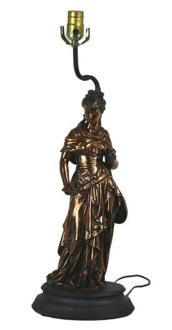 European bronze lamp
