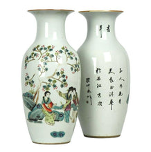 Load image into Gallery viewer, A Pair of Antique Chinese Porcelain Vases with markings on the bottom
