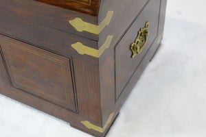 Beautiful Chest With Inlays And Brass(24" x 16" x 20")