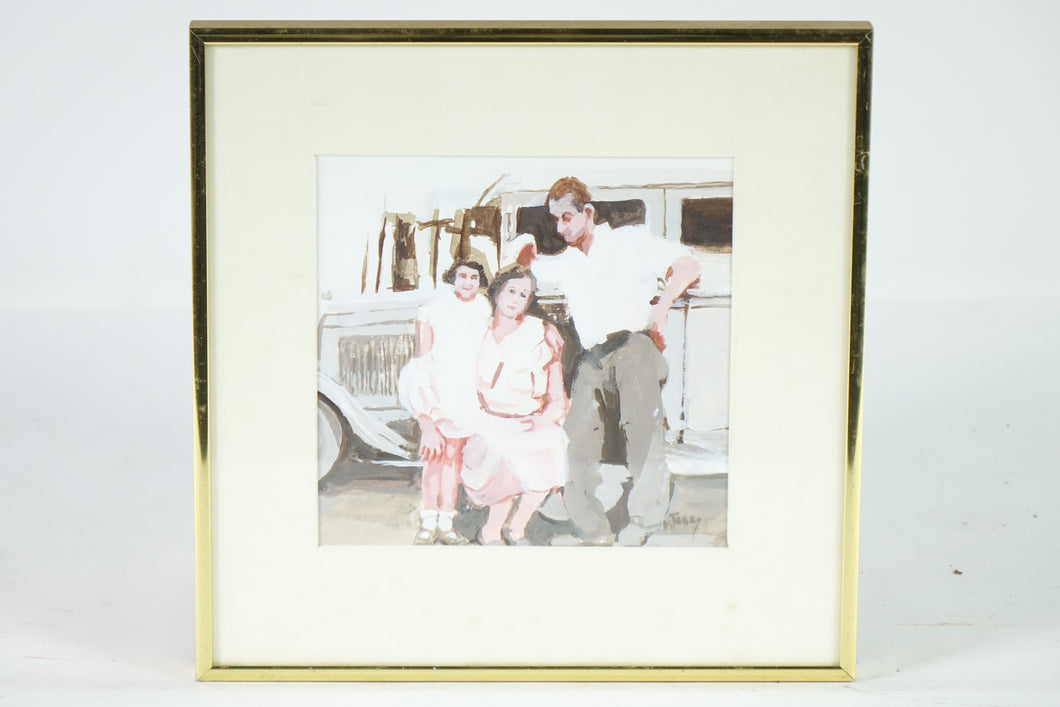 Family Snapshot, Original Acrylic Painting, Signed