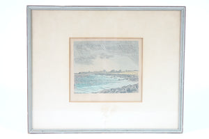 Seascape, Colored Relief Print, Signed