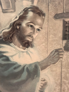 Jesus Knocking at the Door, Antique Print