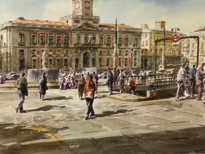 Puerta Del Sol Original Watercolor 1991 Signed on the Bottom