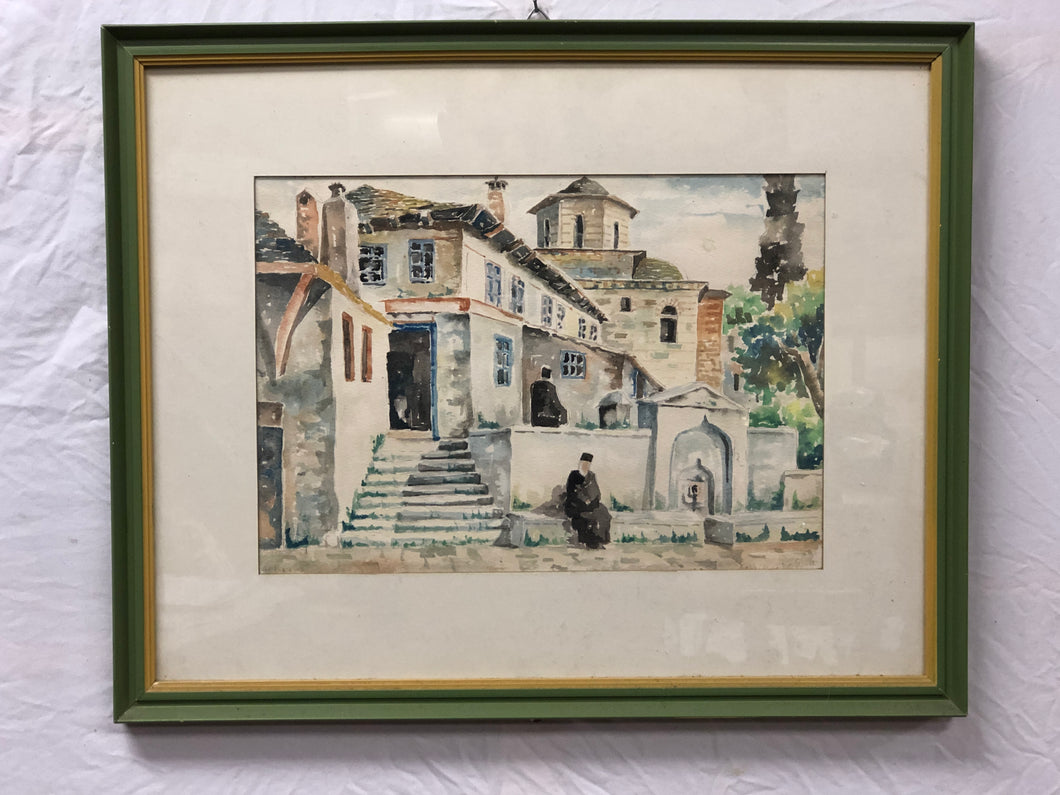Antique Ottoman, Original Watercolor Painting, Signed on the Bottom