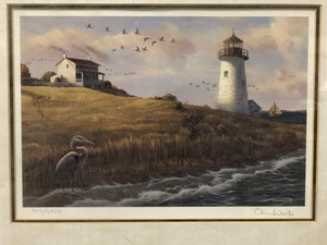 The Lighthouse Lithograph Signed on the Bottom