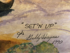 Set N' Up, Original Watercolor Painting on Paper, Signed