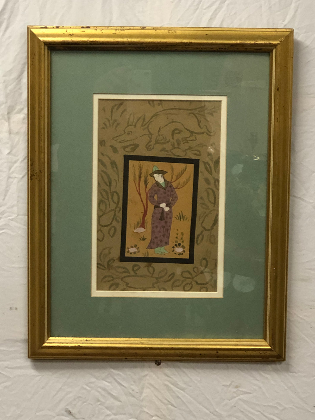 Original Antique Persian Watercolor