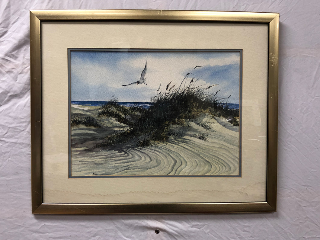 The Beach and the Bird, Original Watercolor