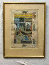 Load image into Gallery viewer, The Court of the King, Antique Persian Original Watercolor on Paper, Signed
