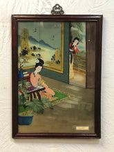 Load image into Gallery viewer, Antique Chinese Reverse Glass Painting of a Geisha, Original
