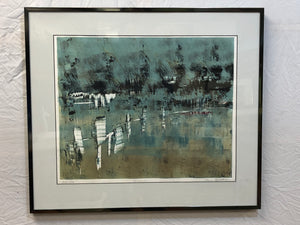 Iron Pier, Lithograph, Signed by Elaine Ippolito