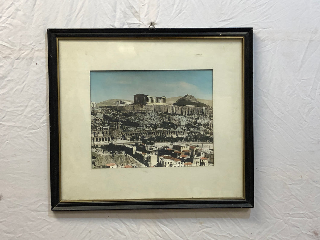 Colored Photograph of the Acropolis in Athens, Greece