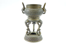 Load image into Gallery viewer, Antique Chinese Bronze Tripod on Stand
