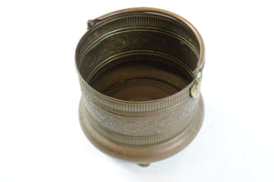 Antique Middle Eastern Tripod Bucket with Marking on the Bottom