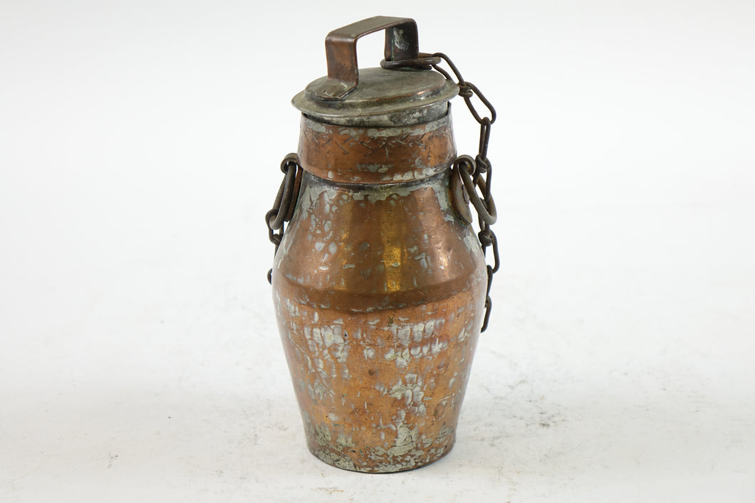 Antique Hammered Copper Container