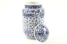 Load image into Gallery viewer, Vintage Chinese Blue and White Porcelain Jar with Lid
